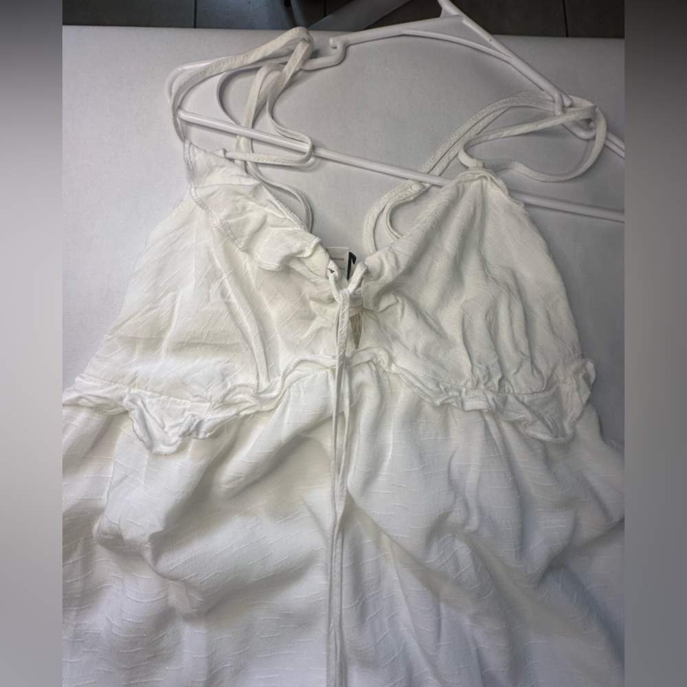 White Ruffled dress with Straps